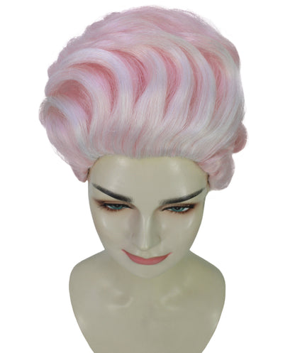 HPO Adult Women’s Retro Pink Sculpted Pompadour Wig | High-Fashion Synthetic Wig for Drag & Glam | Ideal for Halloween