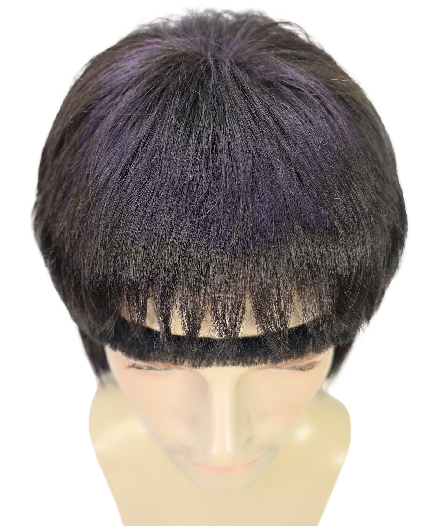 HPO Adult Men 90's Short Dark Brown Straight Britpop Kit – Inspired Accessories for Music Parties, Festivals & Cosplay, Premium Breathable Capless Cap