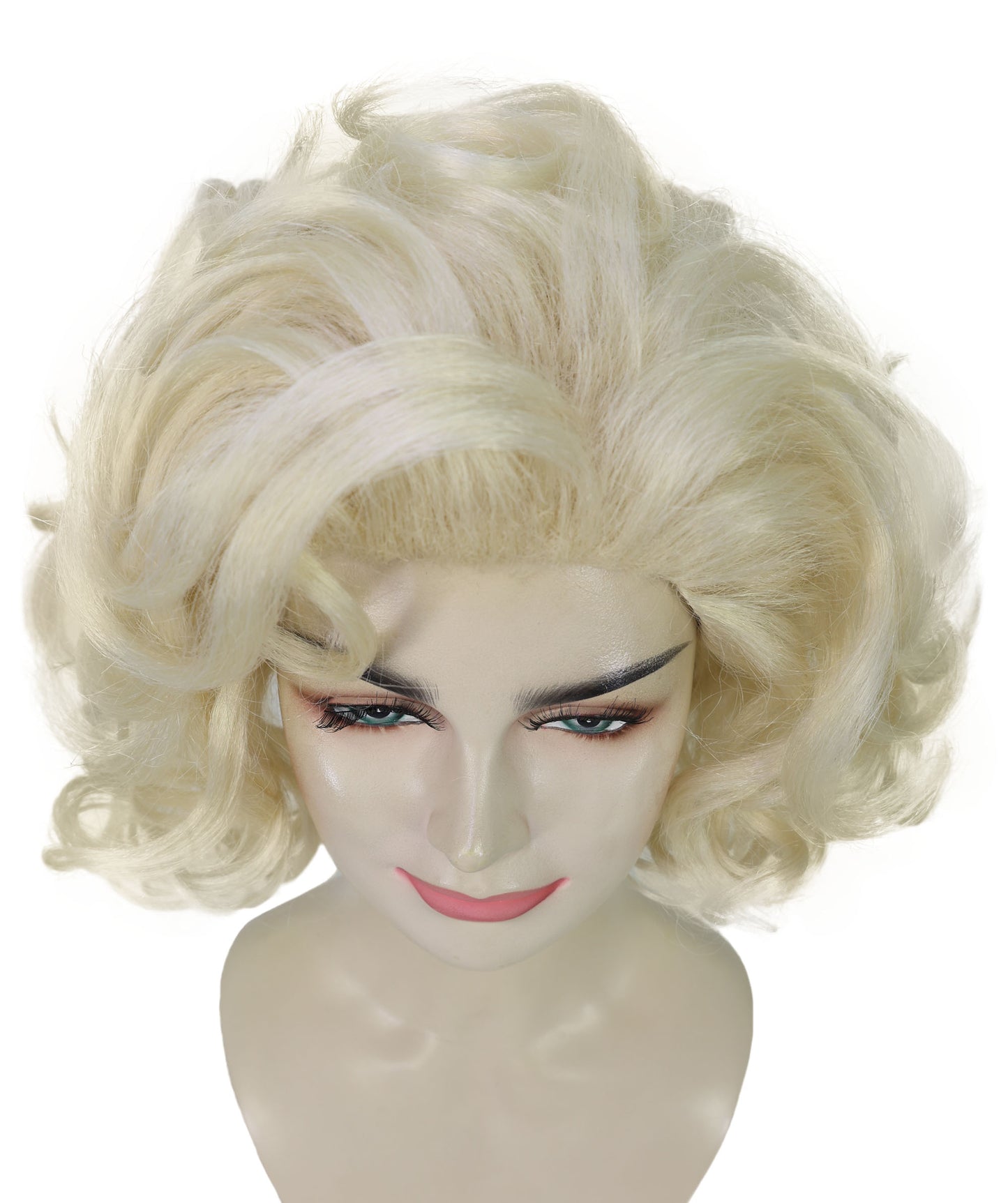 HPO Women’s 80 ’s Material Girl Wig Queen of Pop Short Blonde Curly Wig | Halloween and Cosplay Wig | Flame-retardant Synthetic Fiber