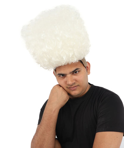 HPO Men’s Tall Afro Wig | Multicolor Options | Animated Scientist Style Hair | Funny Hairpiece with Bouncy Curls and Capless Cap | Retro Nerd Look for Parties, Shows & Halloween