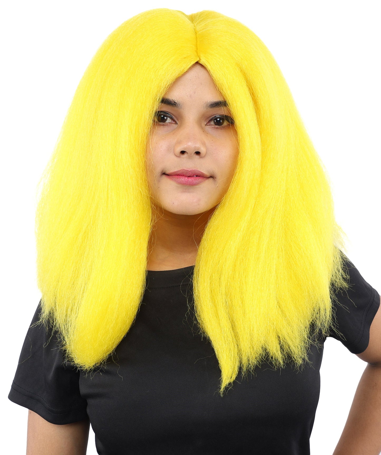 HPO Adult Women's Long Rounded Cartoon Hair Wig | Multiple Color Options | Bubble Bob, Deep Side Part, Heat Friendly Synthetic Strands & Breathable Net | Fancy Dress, Stage Show, Animated Character Events, Halloween & Festival