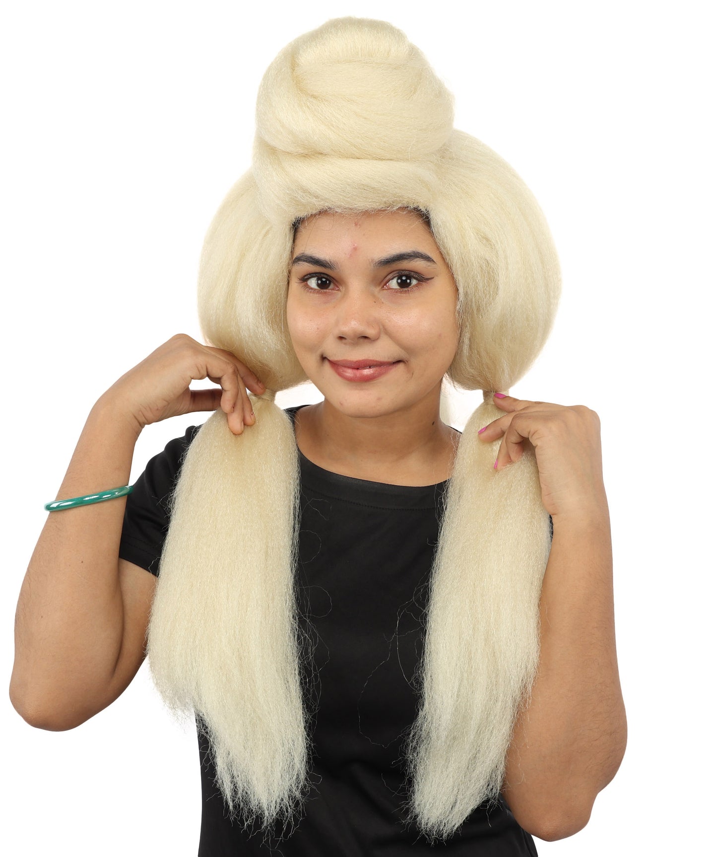 HPO Women’s High Volume Extra Long Yarn Twisted Bun Wig – Multiple Color Options | Bubble Ponytails Hairpiece with Capless Cap | Statement Headpiece for Halloween, Cosplay, Theater and Drag Looks