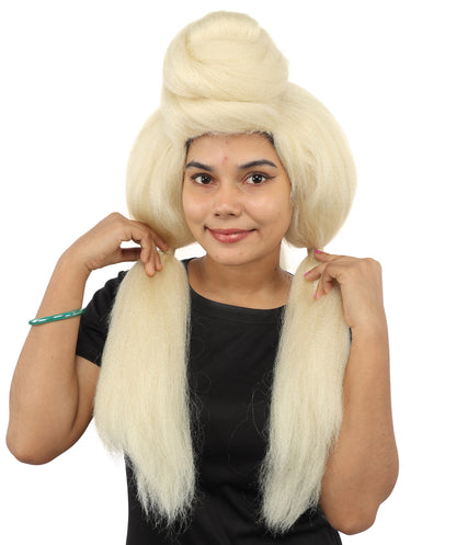 HPO Women’s High Volume Extra Long Yarn Twisted Bun Wig – Multiple Color Options | Bubble Ponytails Hairpiece with Capless Cap | Statement Headpiece for Halloween, Cosplay, Theater and Drag Looks
