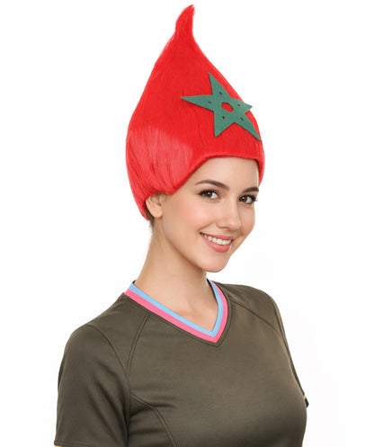 Morocco Flag Sport Troll Wig | Red Fancy Wig | Premium Breathable Capless Cap