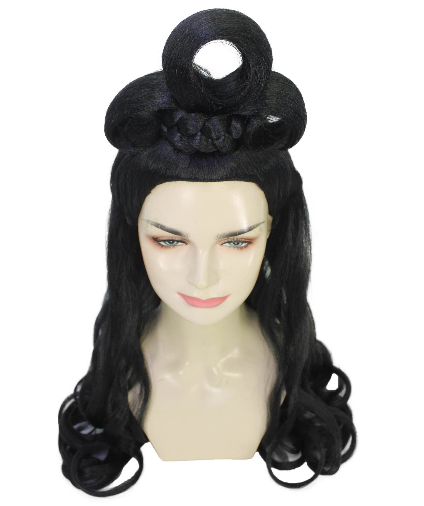 HPO Women's Long Curl Wig with Ring , Multiple Color Options , Flame-retardant Synthetic Fiber