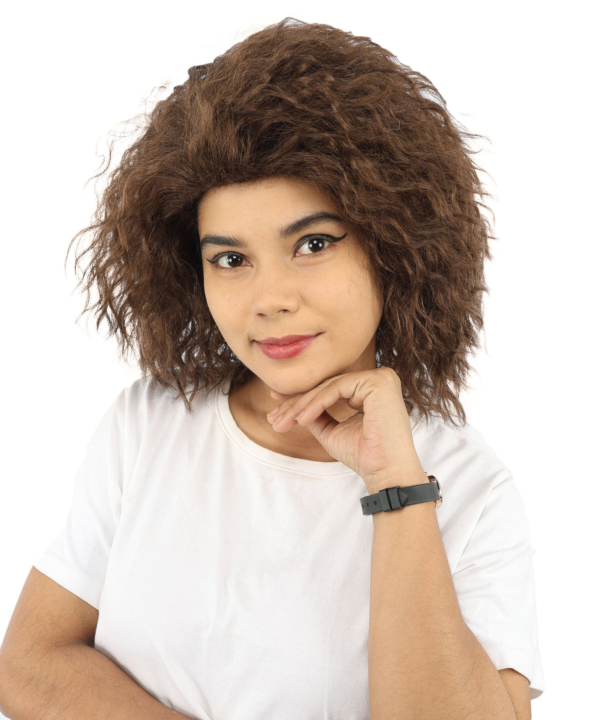 HPO Adult & Teen Women’s 15-Inch Curly Wig | Multiple Color Options | Wavy Voluminous Style | Idal for Costume, Cosplay, and Themed Events