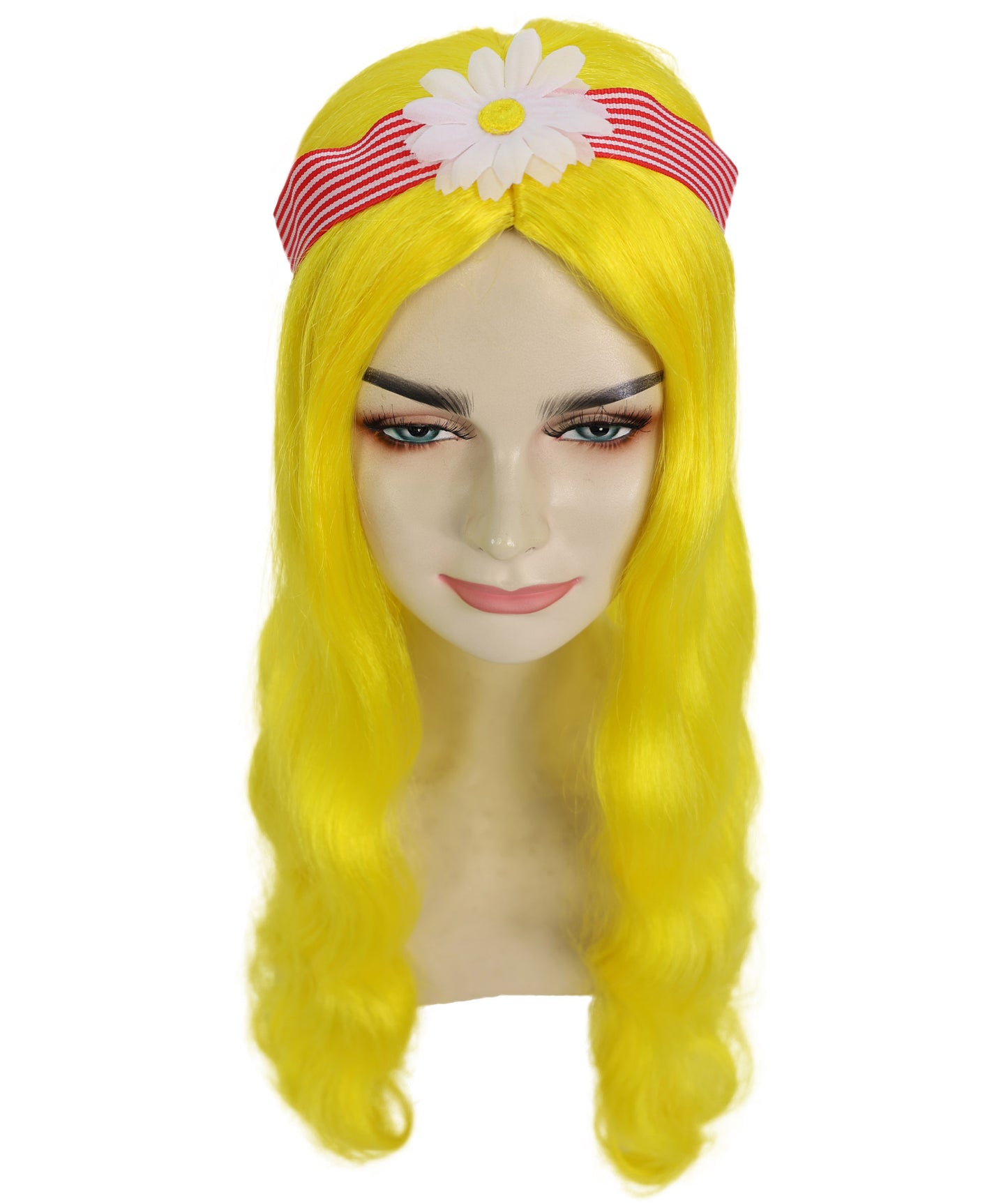 HPO Women's 60's Long Multiple Hippie Groovy Wig, Flame-retardant Synthetic Fiber