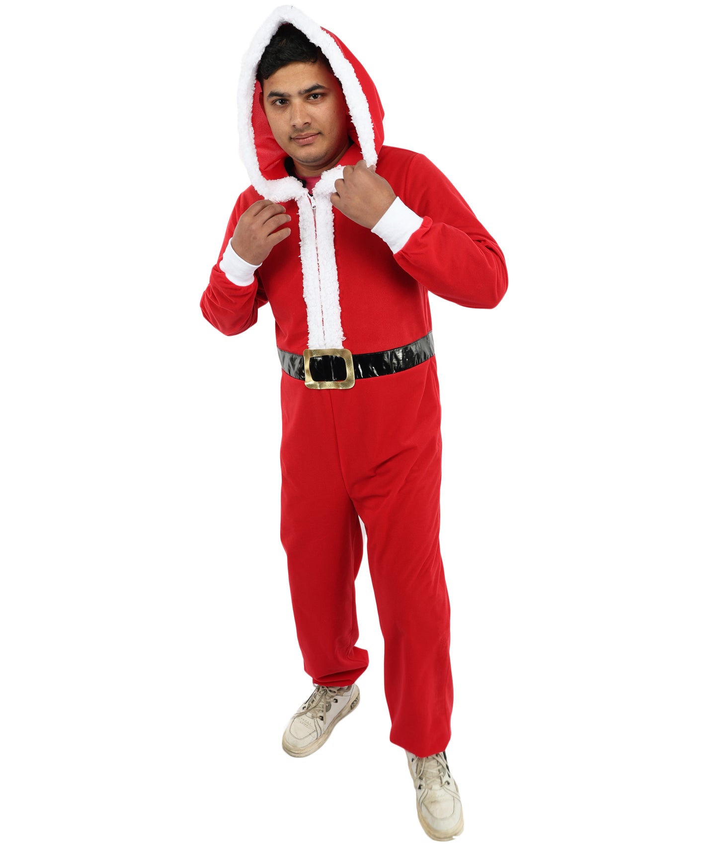 HPO Unisex Santa Claus Red Jumpsuit | Classic Holiday Costume Style | A Cheerful Outfit for theme parties and character events