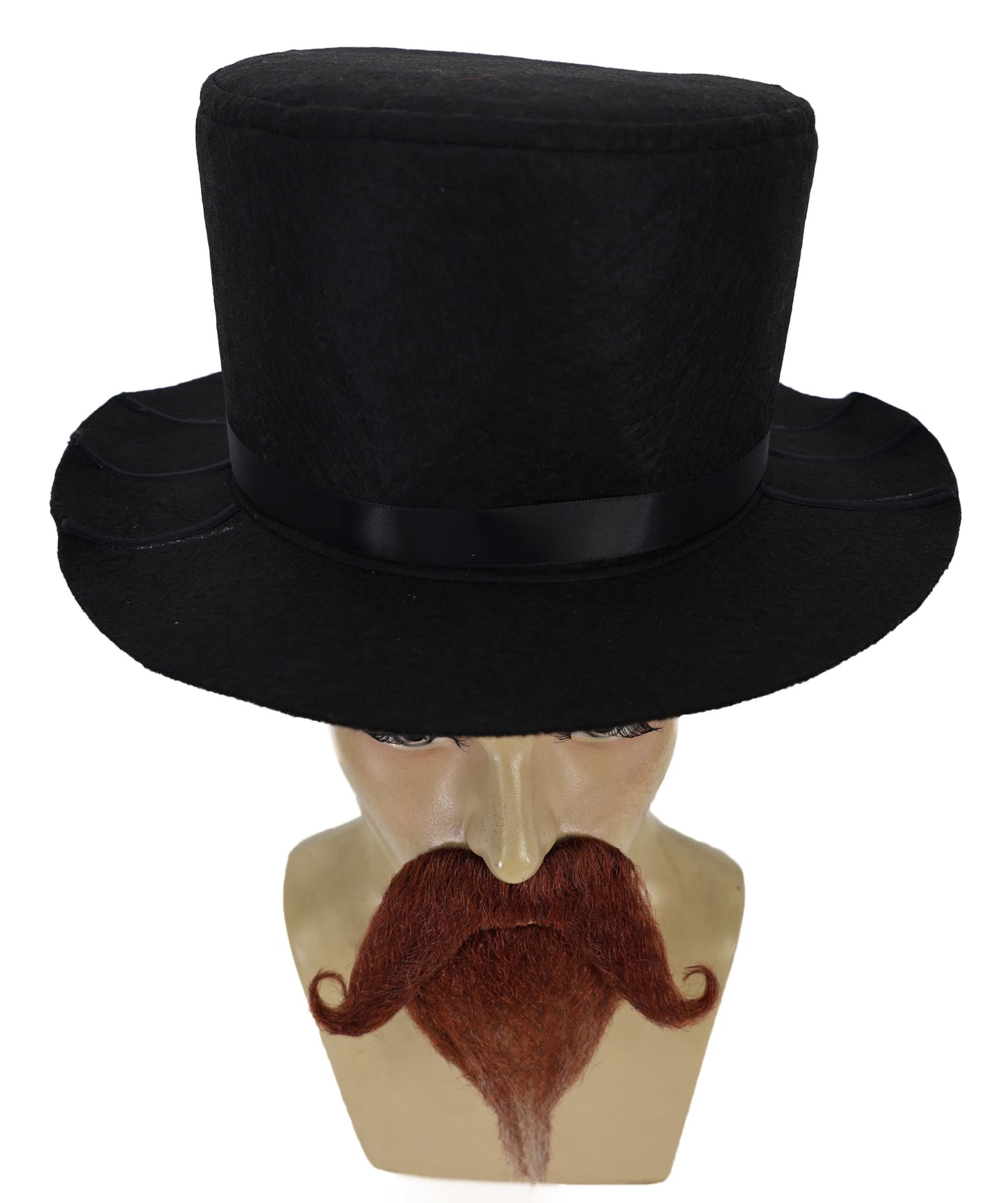 HPO Men's Two-Tone Stylized Beard Set | Brown and white curled moustache and pointed goatee | Ideal for party, Halloween, cosplay, theater, drag, performance, costume events