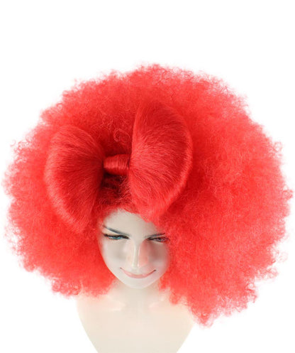 HPO Women's Jumbo Afro Small Bow Wigs Collections | Super Size Halloween Wigs | Premium Breathable Capless Cap