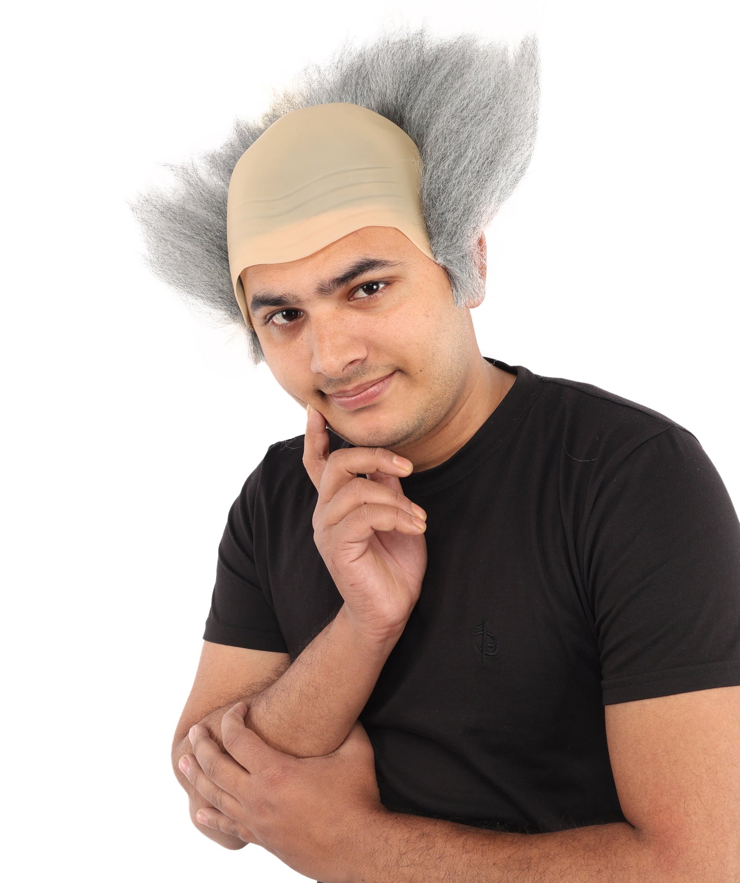 HPO Director Short Grey Wig with Skin Cap – 7 Inch Puffy Side Hair Wig for Men | Synthetic Wig for Theater, Parties, and Costume Events