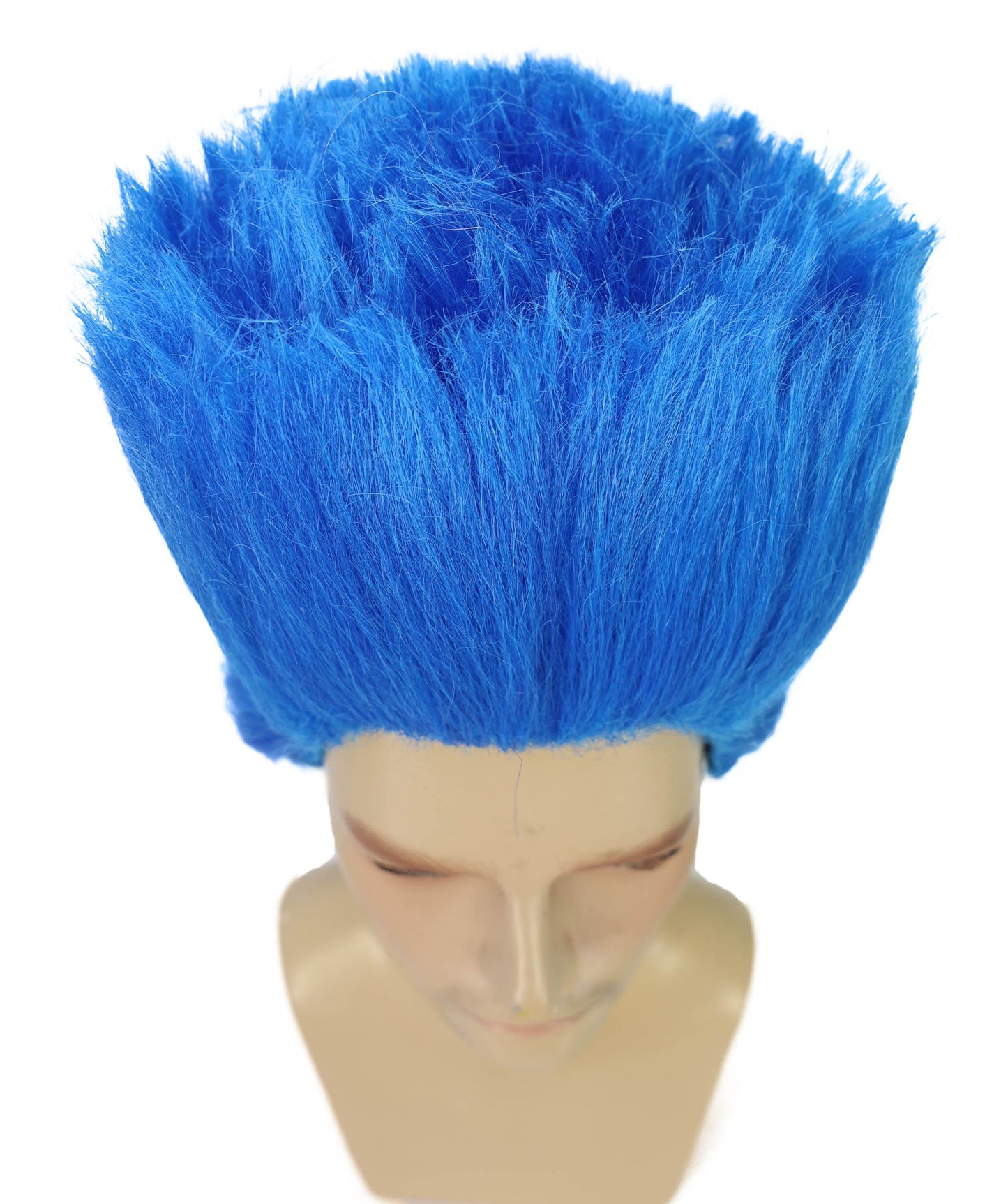 Men’s Short Straight Blue Wig – Synthetic Fiber for Adults | Breathable Capless Cap