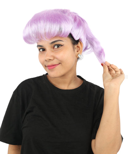 HPO Adult Women's Retro Pin-Up Wig | Multicolor Options, create of synthetic fiber, vintage curled bumper bangs with rolled back, breathable base | Party, Halloween, theater, drag, performance, costume events