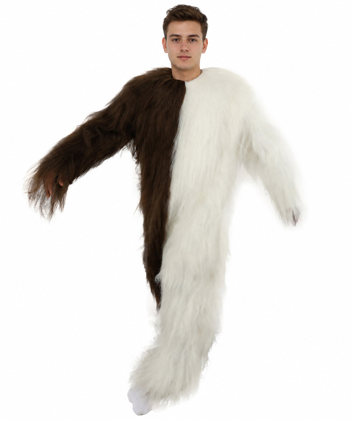 HPO  Extreme Hairy Person Two Part Costume, Mask and Bundle Set - Full-Body Hair Suit Extra-Long Costume Wig for Halloween, Cosplay & Parties - Multiple Color Options
