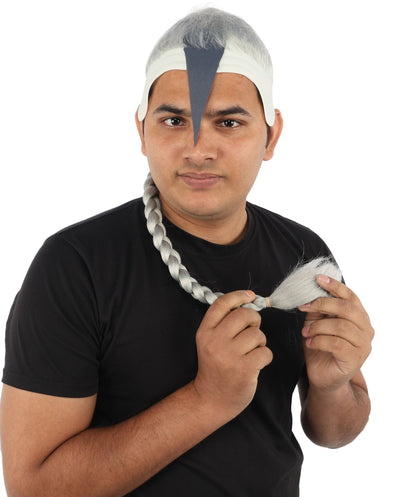HPO Adult Men's Men's Adhesive Front Military Wig | Multicolor Options | Dark High and Tight Style with Glue-On Sideburns, Synthetic Fiber & Realistic Hairline | Halloween, Sci-Fi Roleplay, Special Effects Makeup & Costume Events
