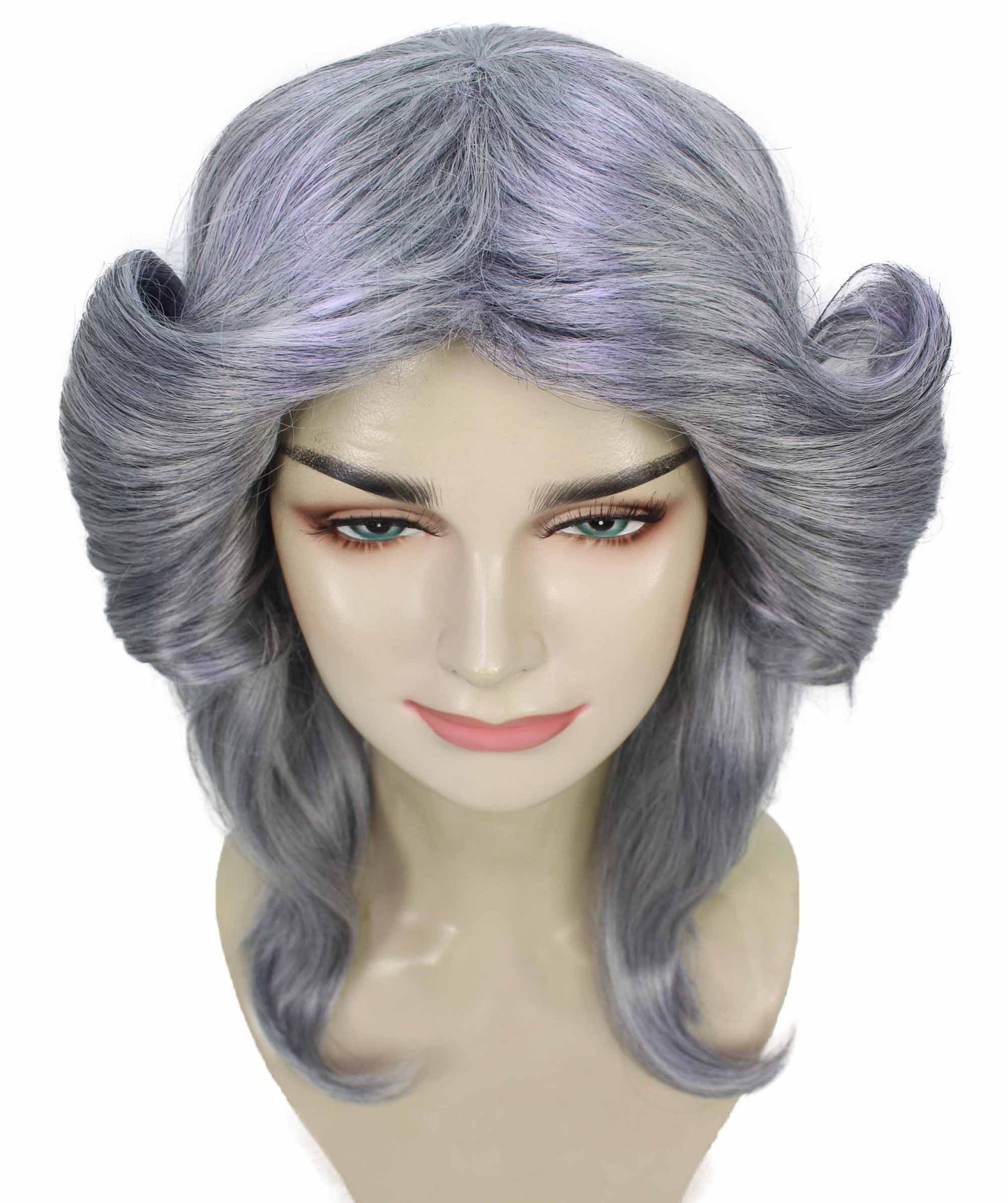 HPO Women's 70's Flick Multiple Color Retro Wig, Flame-retardant Synthetic Fiber