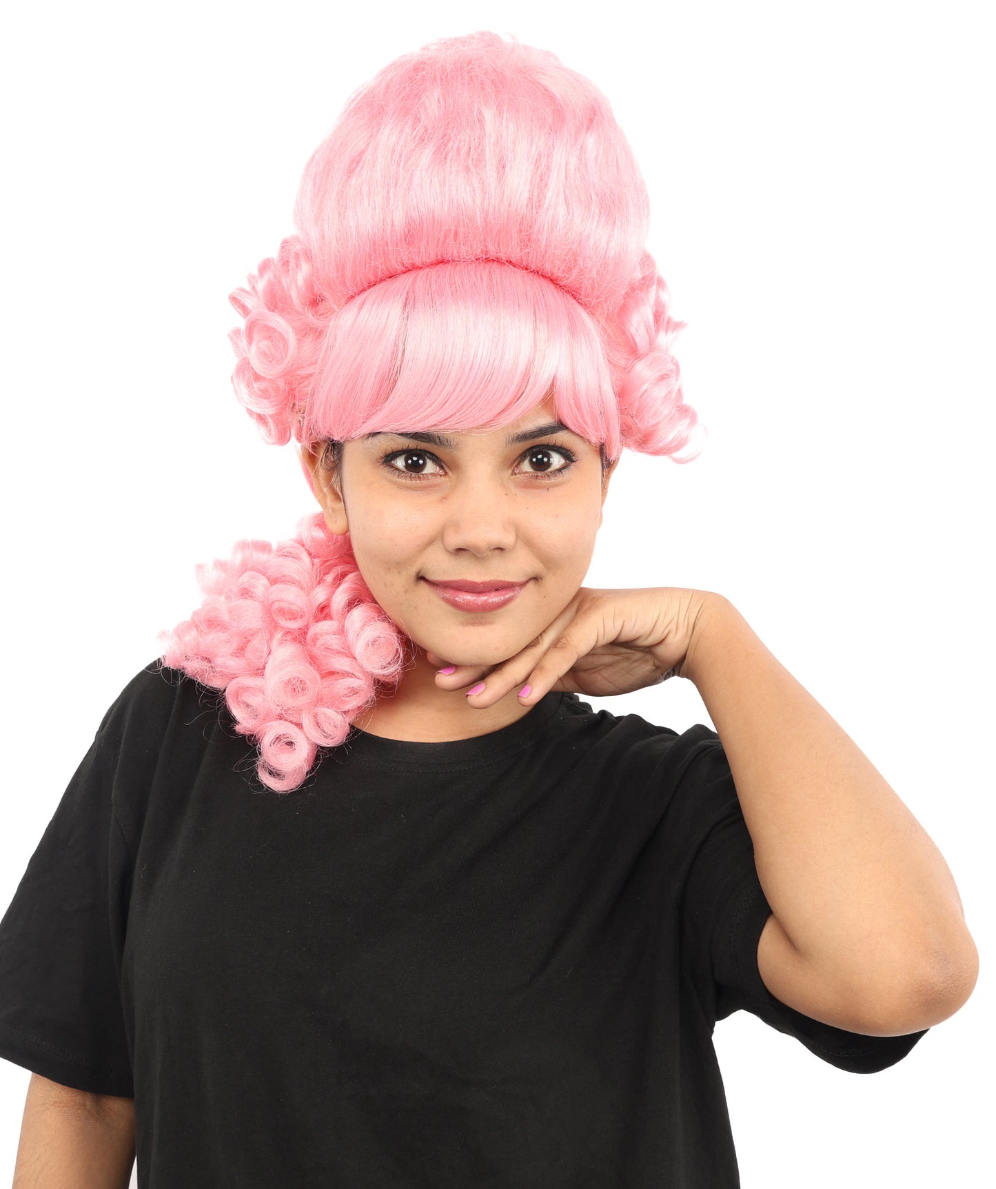 HPO Women's Light Pink Rococo Wig | Elegant 18th Century Style Synthetic Hairpiece | Cosplay,  Parties, Stage Performances & Photoshoots