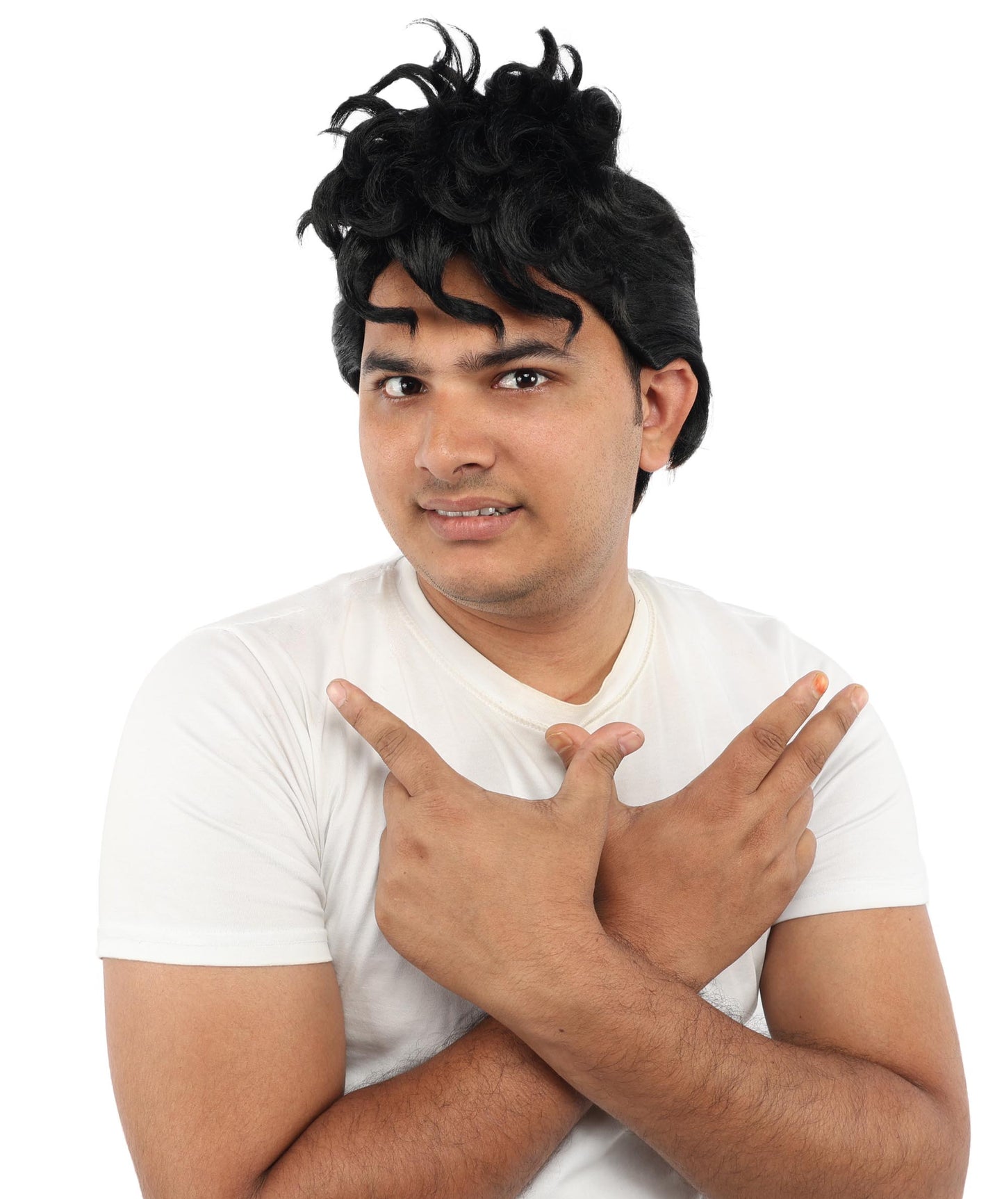 HPO Men’s Dark Brown Wig | Messy, Textured Look for Casual, Fun Styles | Ideal for Halloween, Cosplay and Themed Parties