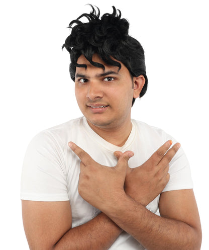 HPO Men’s Dark Brown Wig | Messy, Textured Look for Casual, Fun Styles | Ideal for Halloween, Cosplay and Themed Parties