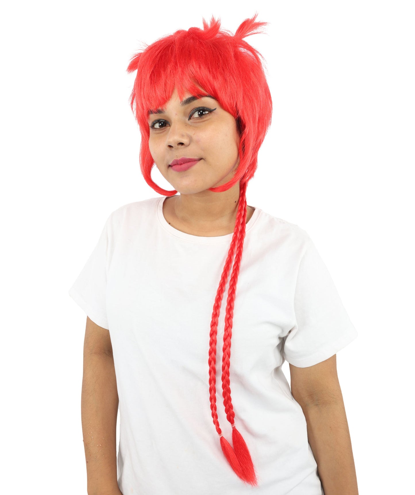 HPO Adult Women's Animal Ear Braided Wig | Multiple Color Options | Synthetic fiber, short bob with sculpted ears and long micro-braids, breathable base | Party, Halloween, theater, drag, performance, costume events