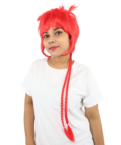 HPO Adult Women's Animal Ear Braided Wig | Multiple Color Options | Synthetic fiber, short bob with sculpted ears and long micro-braids, breathable base | Party, Halloween, theater, drag, performance, costume events