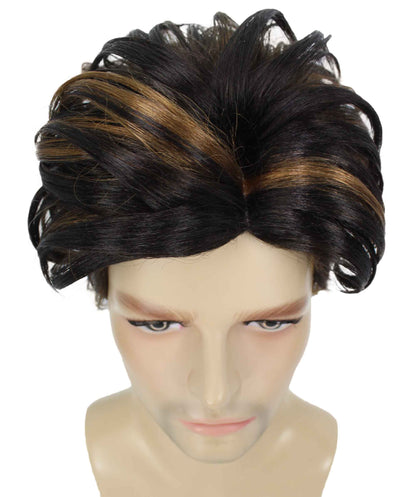 90's Rave Guy | Men's Short Gelled Middle Part | Halloween Wig | Multiple colors | Flame-Retardant Synthetic Fiber