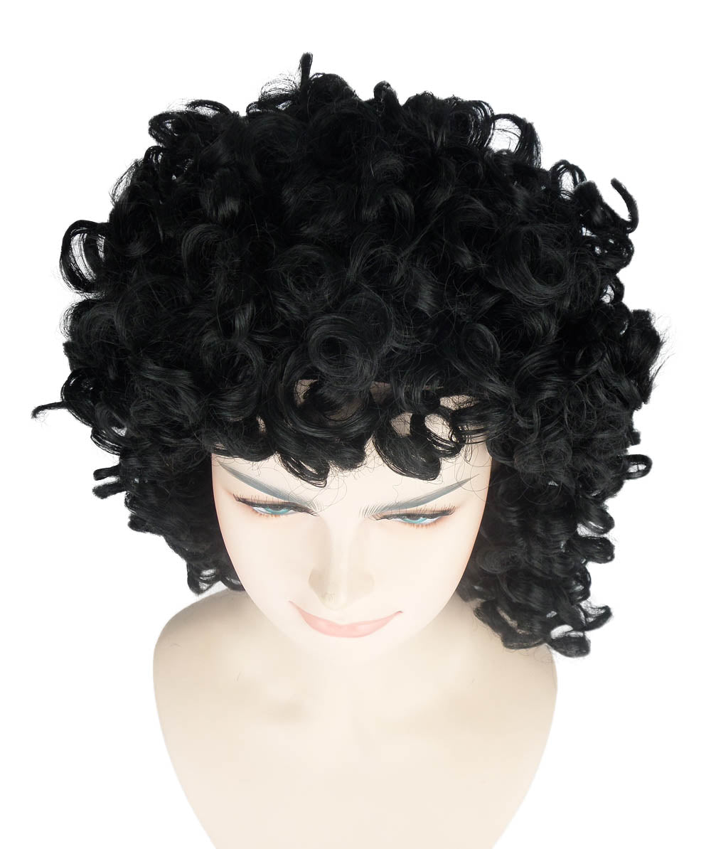 HPO Women's Medium Curly Olympian Lady Wig Collection | Fancy Halloween Wigs | Premium Breathable Capless Cap