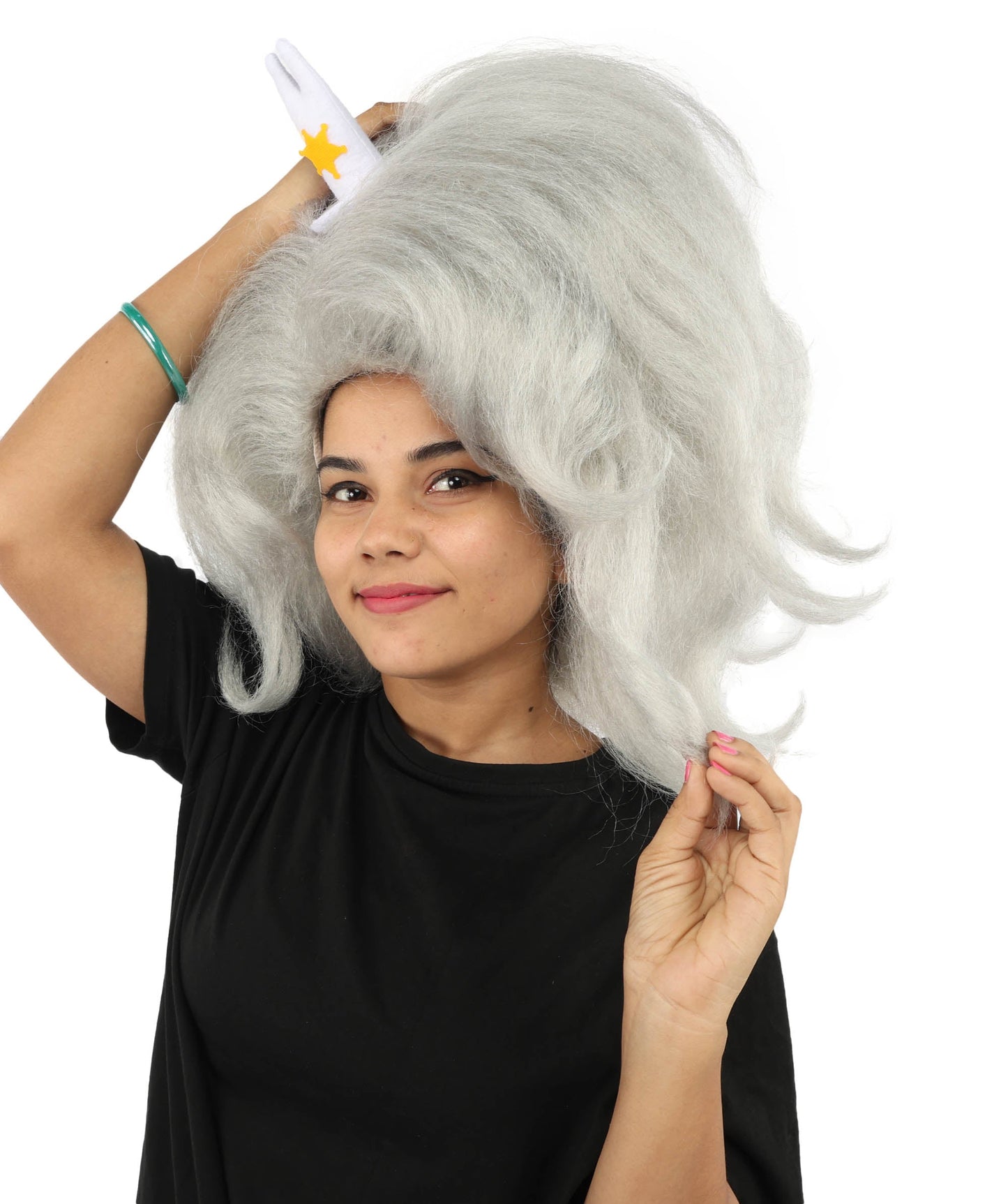 HPO Adult Women's Long Red Bob Wig | Straight Shoulder-Length Black Hair with Blunt Bangs, Included Accessory Set & Breathable Cap | Halloween, Anime Roleplay, Costume Party & Daily Wear