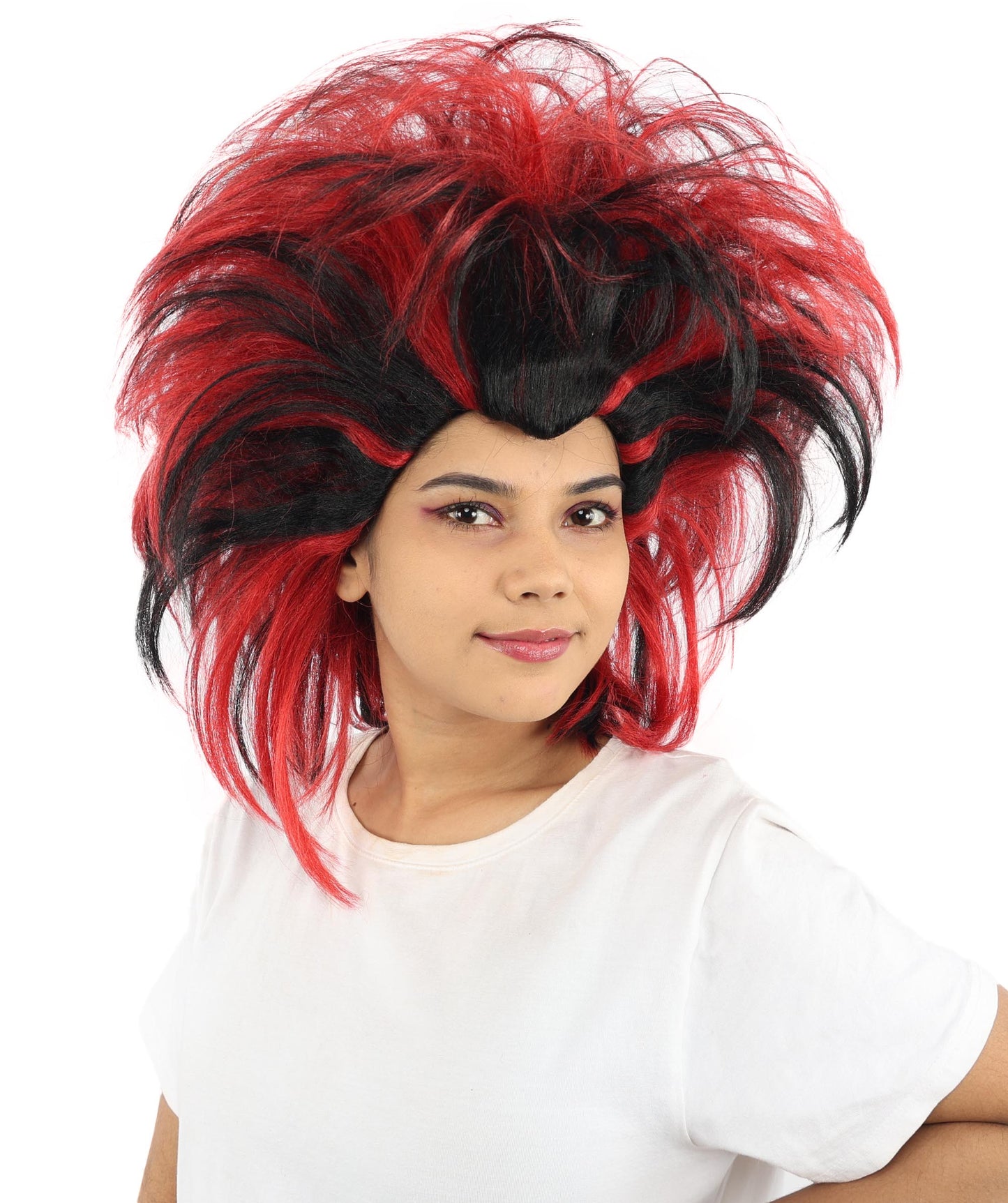 Adult Short Straight 80s Spiky Wig | Retro Punk Style Hairpiece with Breathable Cap | Ideal for Rock-Theme Parties, Cosplay & Halloween Events