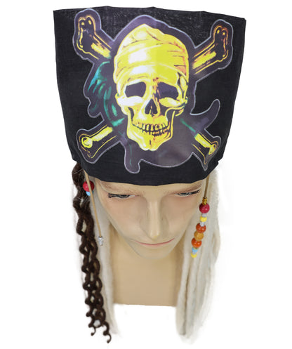 HPO Men's Pirate Dreadlocks Multicolor Options Wig | Halloween and Cosplay Wig | Flame-retardant Synthetic Fiber