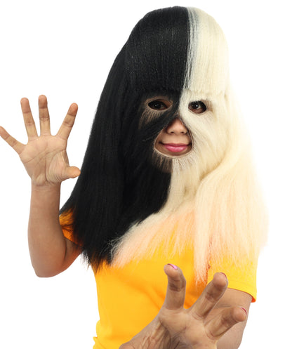 HPO Teen Extreme Hairy Person Two Part Costume, Mask and Bundle Set - Full-Body Hair Suit Extra-Long Costume Wig for Halloween, Cosplay & Parties - Multiple Color Options