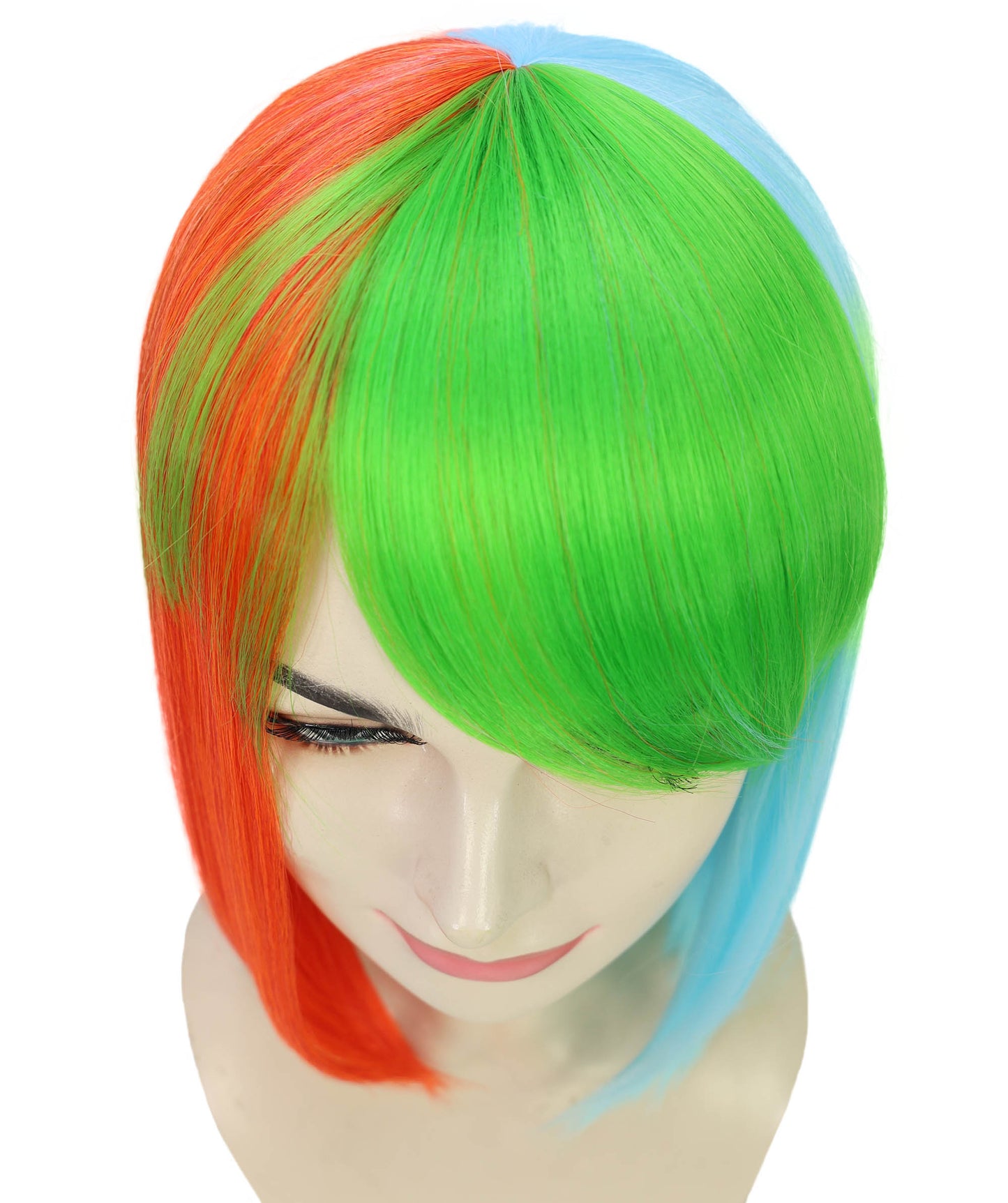 Women’s Shoulder Length multicolor Gaming Wig Bob Cut | Ideal for Halloween | Breathable Capless Cap