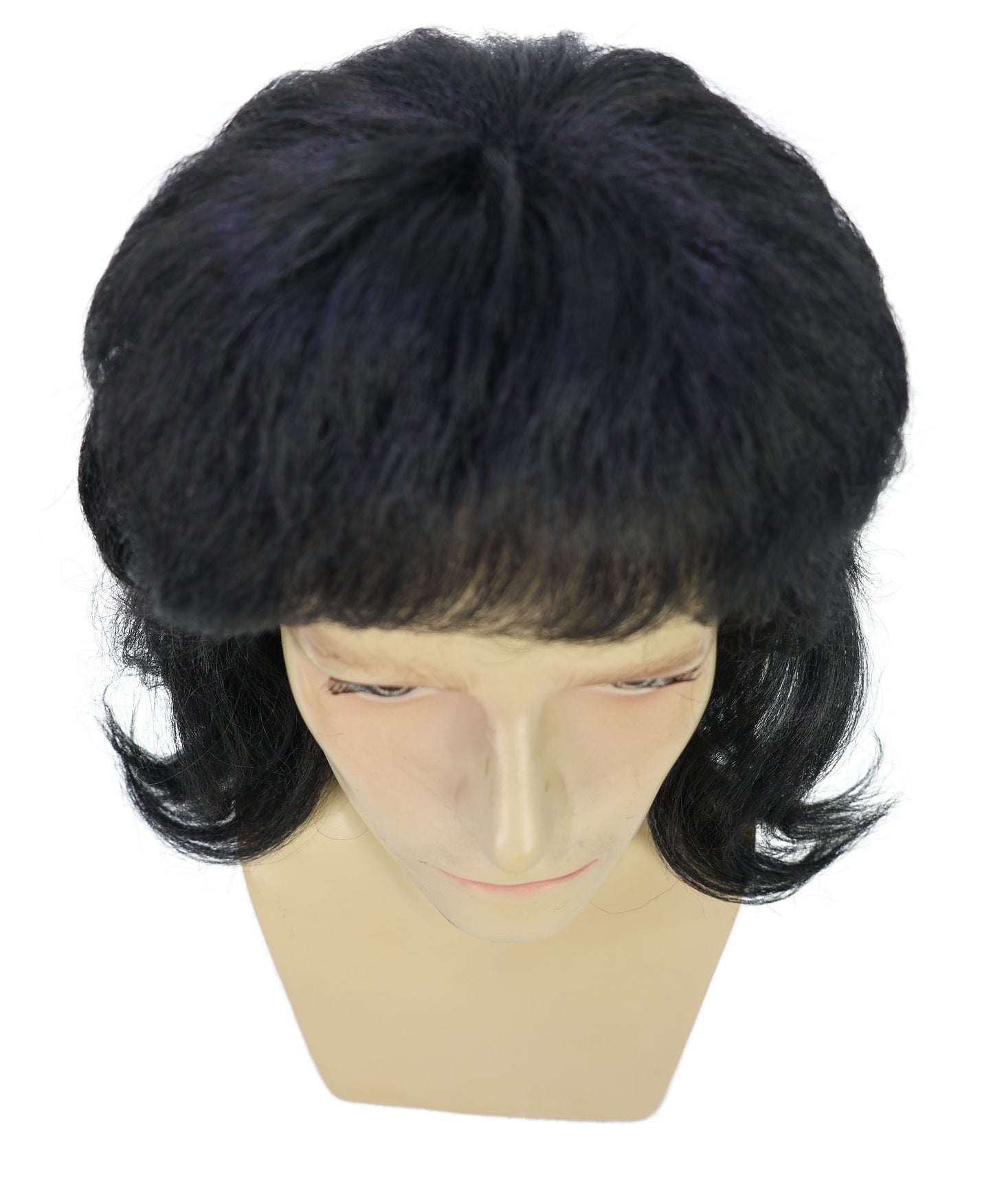 HPO  Men’s Signer-Inspired Black Wavy Wig | Halloween and Cosplay Wig | Flame-retardant Synthetic Fiber