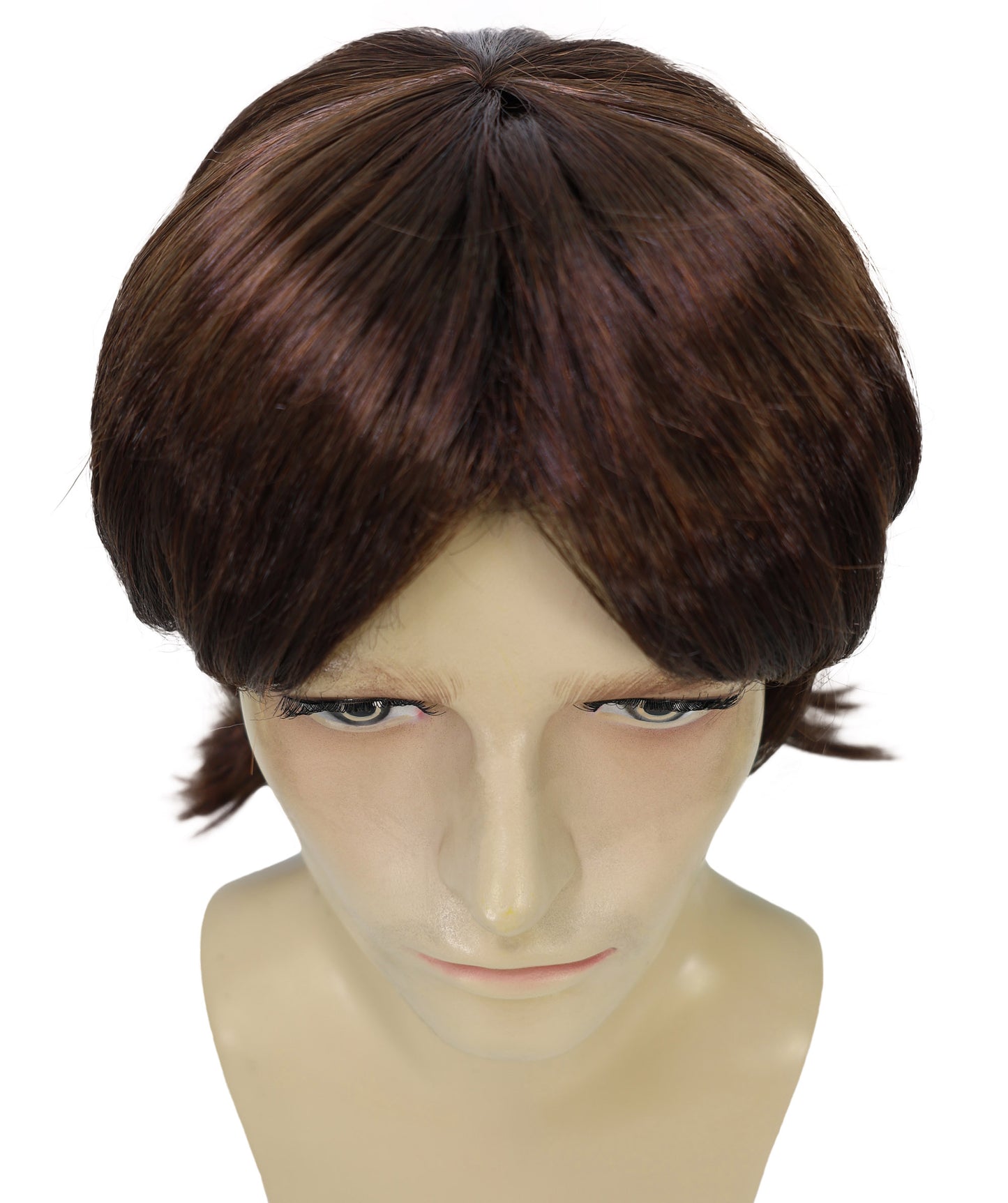 HPO Adult Male WIG 70s Heartthrob – Wavy Brown Wigs, Halloween and Cosplay Retro Themed Events, Premium Breathable Capless Cap