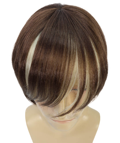 HPO Men’s Short Shaggy Hairstyle Rocker Wig | Adult Costume Party Accessory | Rock Star Inspired Wig | Breathable Capless Cap