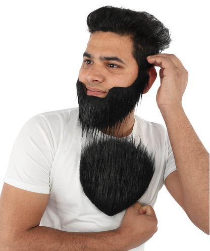 HPO Men's Werewolf Beard And Chest Wig | Flame-Retardant Synthetic Fiber With Capless Cap | Ideal For Theater, Halloween And Cosplay