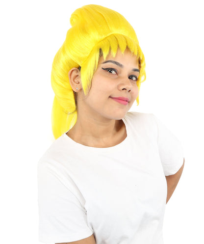HPO Adult Women's Avant-Garde Bouffant Wig | Multiple Color Options | Create of synthetic fiber, massive smooth updo with micro bangs, breathable base | Party, Halloween, theater, drag, performance, costume events