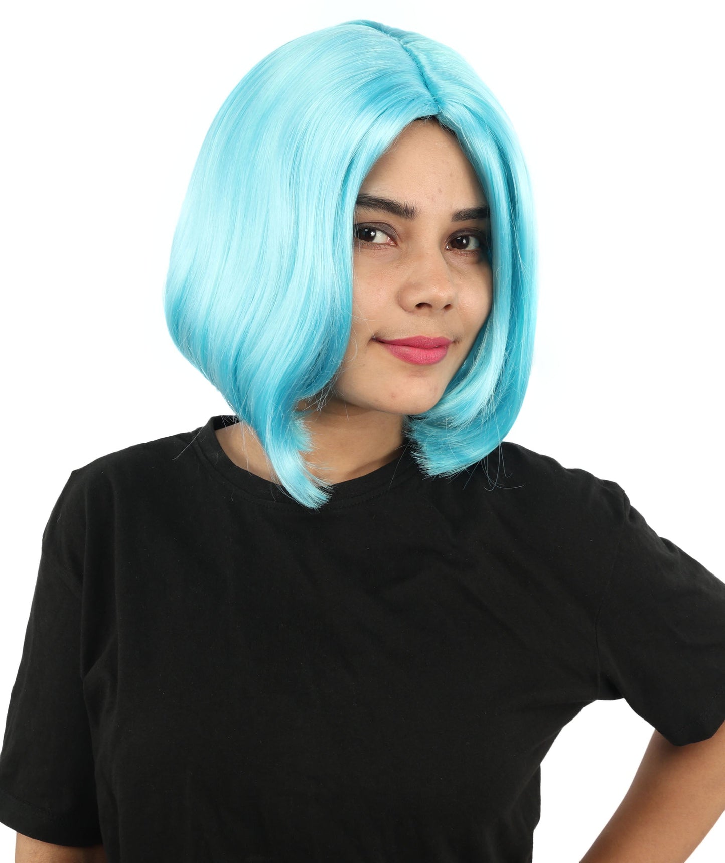 Adult Women's Two-Tone Bob Wig | Multiple Color Options | Short Straight Blunt Cut Inspired by American Pop Artist Look | Natural Hairline for Halloween and Cosplay