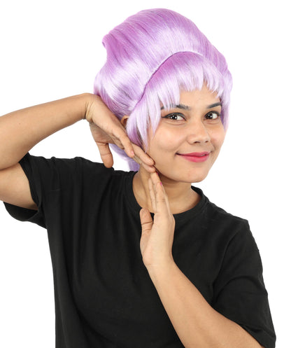HPO Adult Women's Avant-Garde Bouffant Wig | Multiple Color Options | Create of synthetic fiber, massive smooth updo with micro bangs, breathable base | Party, Halloween, theater, drag, performance, costume events