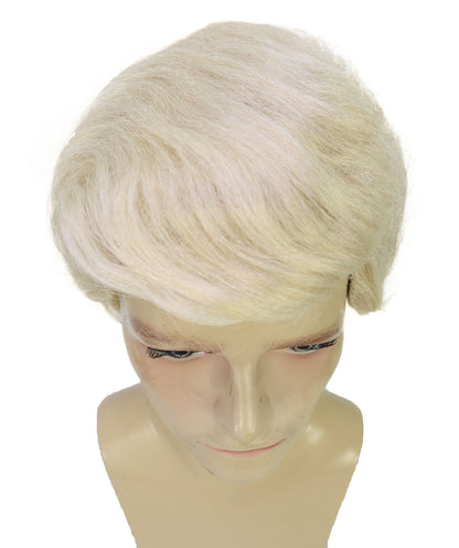 Men’s Short Blonde Side-Part President Wig | Capless Cap Design | Ideal for Halloween and themed party