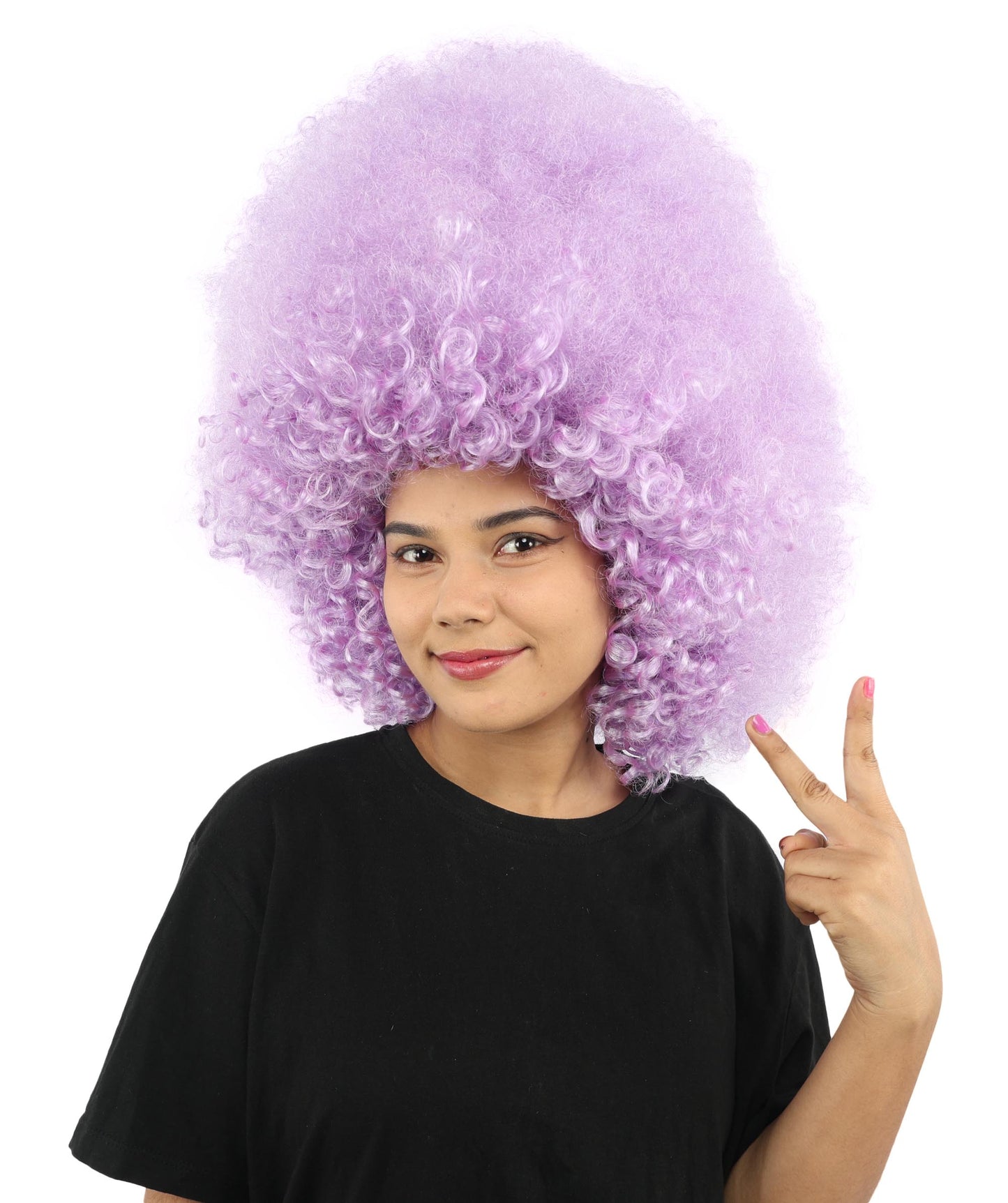 HPO Women's Giant White Glitter Afro Wig | Massive Puffy Sparkle Hair with Silver Sheen, Synthetic Fiber & Breathable Cap | Halloween, Troll Roleplay, 70s Disco Party, Theater & Funny Costume