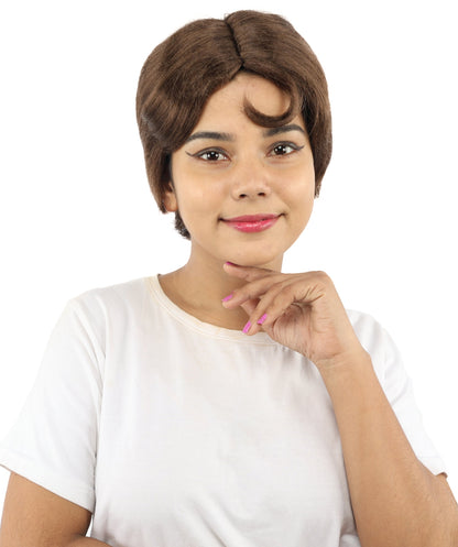 HPO Adult Women’s 10-Inch Short Wig | Multiple Color Options | Celebrity Hairpiece for Costume, Cosplay, and Themed Parties | Sleek and Modern Hairpiece for Versatile Looks