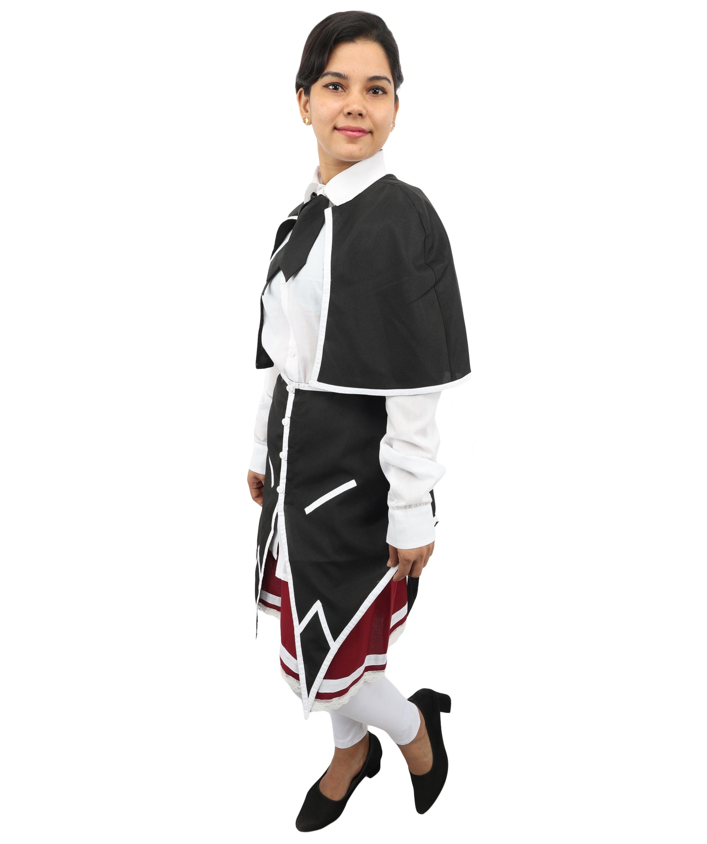 HPO Women's Anime Manga Series Protagonist Red Uniform Costume Set, Suitable for Halloween, Flame-retardant Synthetic Fabric