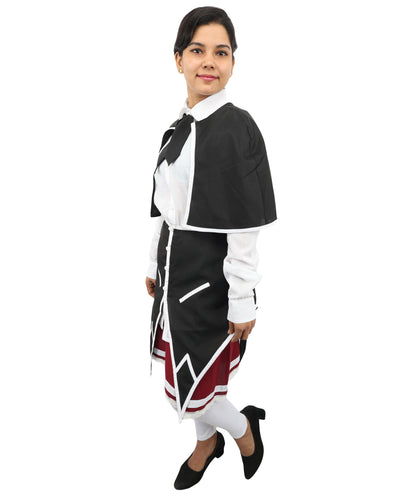 HPO Women's Anime Manga Series Protagonist Red Uniform Costume Set, Suitable for Halloween, Flame-retardant Synthetic Fabric