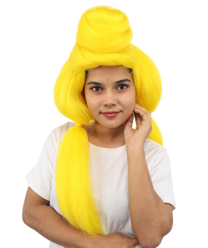 HPO Women’s High Volume Extra Long Yarn Twisted Bun Wig – Multiple Color Options | Bubble Ponytails Hairpiece with Capless Cap | Statement Headpiece for Halloween, Cosplay, Theater and Drag Looks