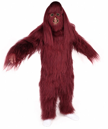 HPO Unisex Extreme Hairy Person Costume, Mask and Bundle - Full-Body Hair Suit Extra-Long Ash Brown Costume Wig for Halloween, Cosplay & Parties