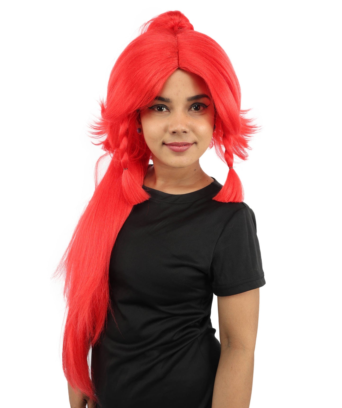 HPO Adult Women's Alien Nature Spirit Hair | Multiple Color Options | Soft Textured Bob with Beaded Braids, Heat Resistant Synthetic Fiber & Breathable Mesh | Halloween, Fantasy Roleplay, Themed Party, Theater & Carnival