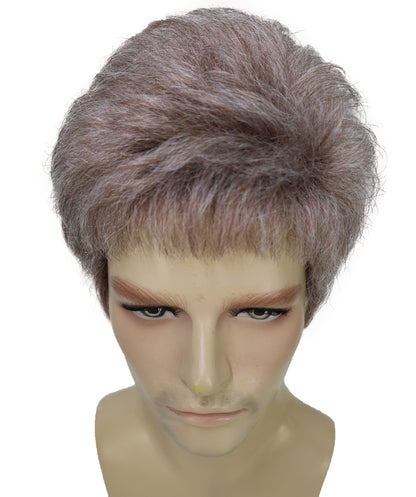 HPO Men's 80'S Rock Star Noel Gallagher-Inspired Short Wavy Copper Blonde Wigs, Exceptional Synthetic Wig Ideal for Party & Halloween, Breathable Caples Cap Flame-Retardant Synthetic Fiber Hair