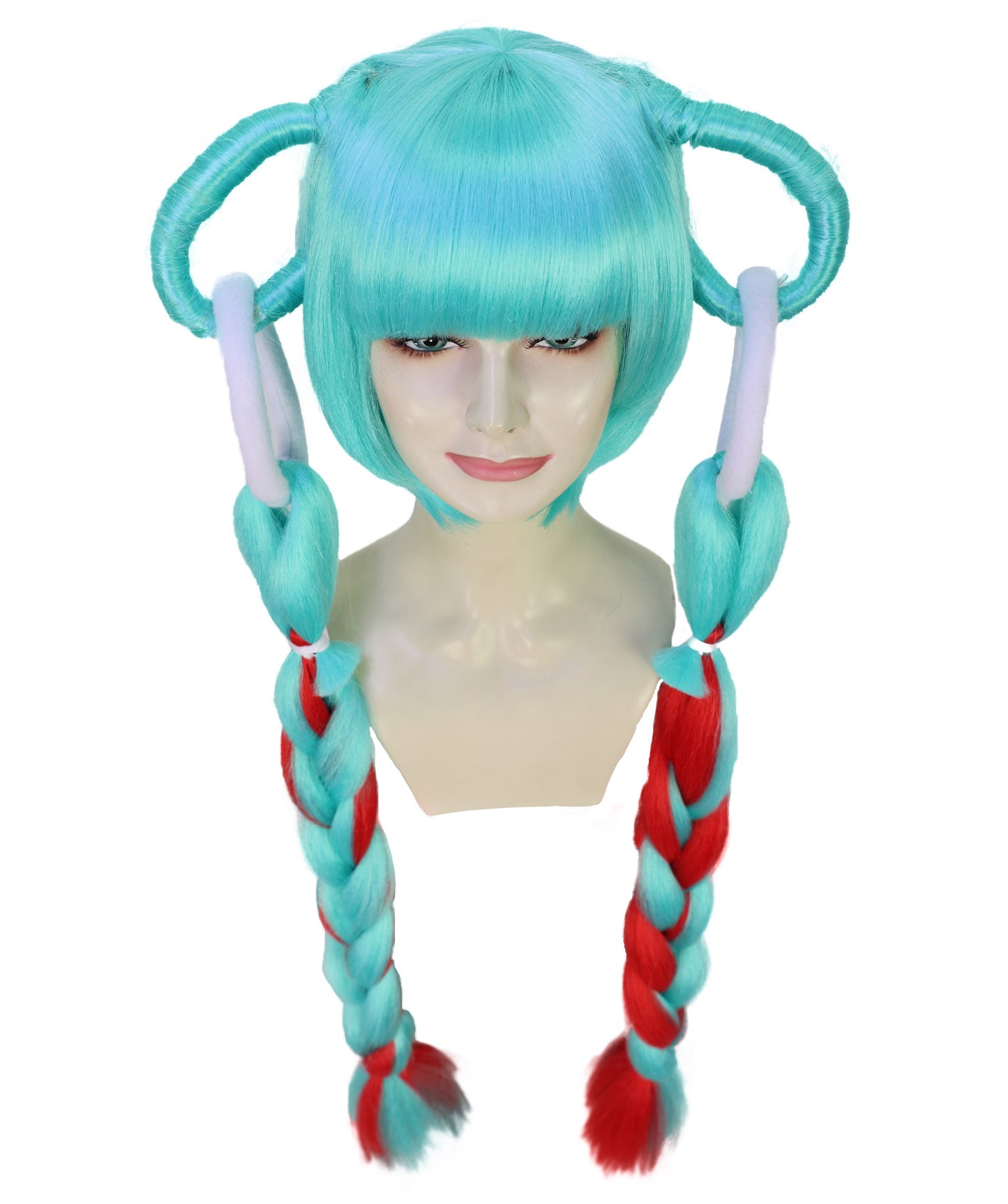 HPO Women Dramatic Two-Tone Roleplay Multicolor Wig | Flame-resistant Synthetic Fiber with Capless Cap| Ideal for party, Halloween, cosplay, theater, drag, performance, costume events