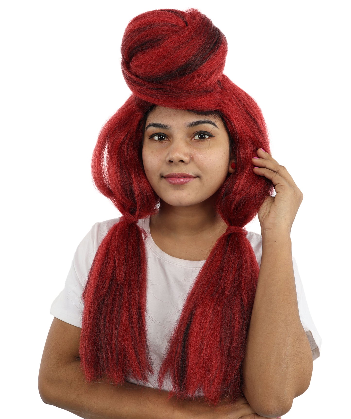 HPO Women’s High Volume Extra Long Yarn Twisted Bun Wig – Multiple Color Options | Bubble Ponytails Hairpiece with Capless Cap | Statement Headpiece for Halloween, Cosplay, Theater and Drag Looks